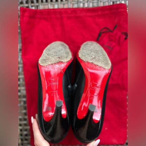 Christian Louboutin Belle Leather Red-Sole Ankle Boots Black Leather - Picture 7 of 14